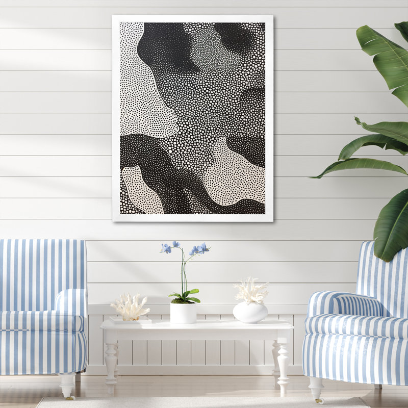 «Gray Abstract Corals VI», reproduction sur toile, Cadre simple blanc, H 32 po x l 24 po x P 1 po