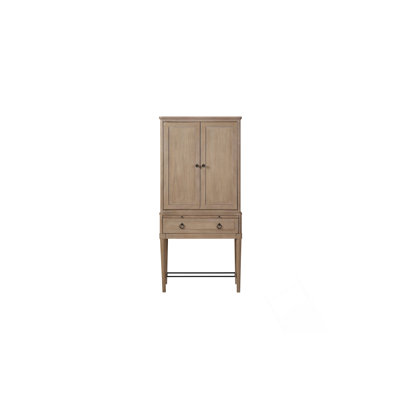 Bar avec rangement pour le vin, porte-verre et plateau coulissant