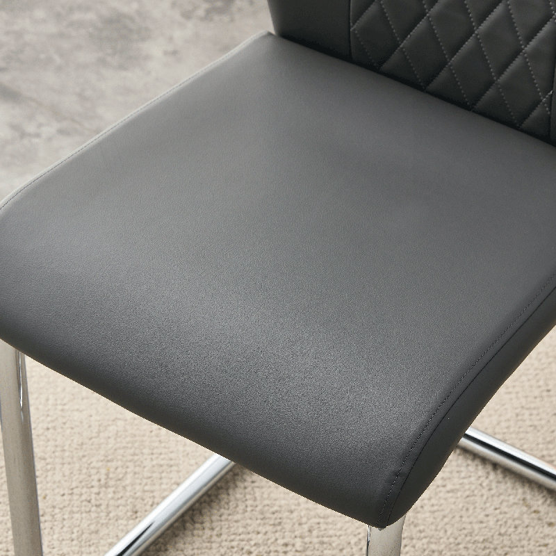 Chaises de salle à manger Kimara, Gris, Argent