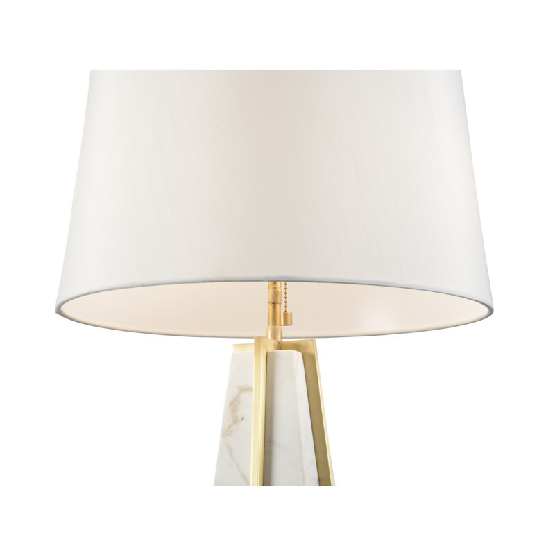 Portofino Table Lamp, Natural White/Antique Brass, White