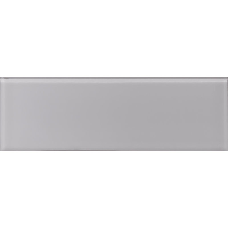 Urban 4" x 12" Glass Subway Tile, Light Gray