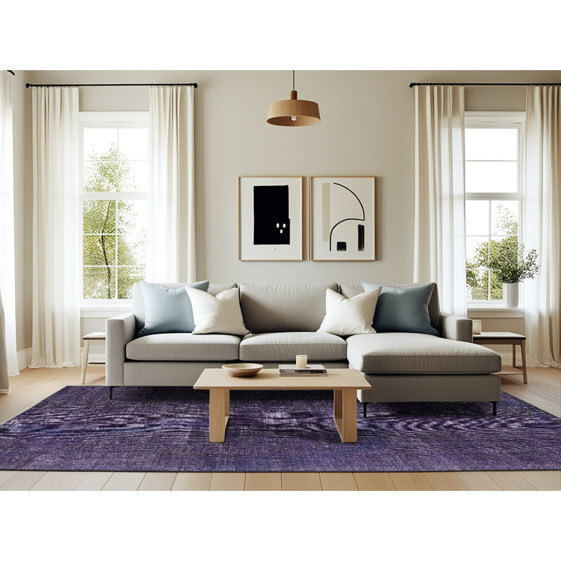 Tapis oriental violet foncé Spillman, Rectangle 6 pi x 9 pi