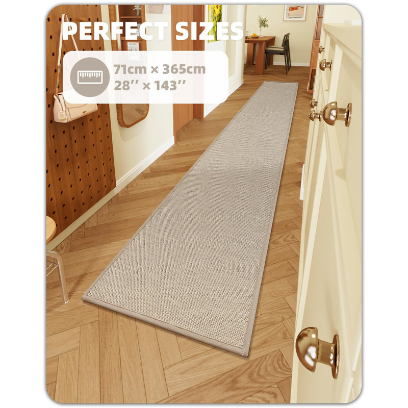 Tapis de couloir de couloir, Tapis de couloir 2 pi 4 po x 12 pi, Khaki