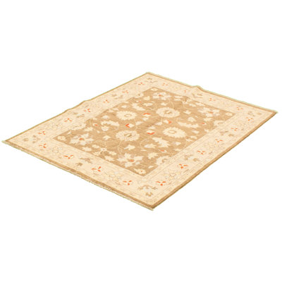 Tapis décoratif en laine de conception unique 4 pi 9 po X 6 pi 6 po noué à la main New Age