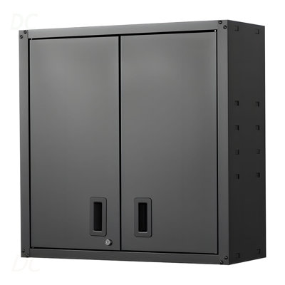 Metal Wall Cabinet, 30W X 12.2D X 30H Inch, Steel Floating Hanging Storage Cabinet With Locking Doors And Adjustable Shelf For Garage, Basement, Kitchen, Warehouse Assembly Required, Black, Sideboard