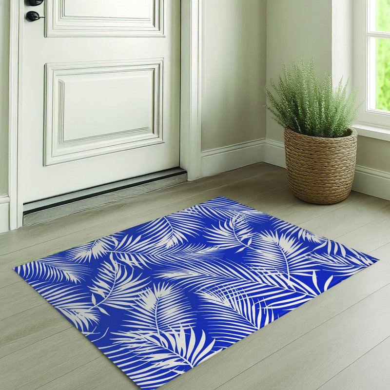 Paillasson Waving Palms, Marine, L 24 po x L 36 po