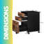 Calaw 40cm Wide Mobile File Cabinet