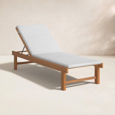 Arnoult Solid Teak Wood Reclining Outdoor Chaise Lounge