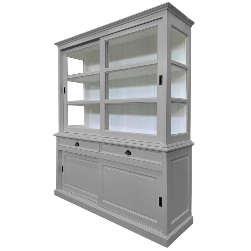 Jacksonport Display Cabinet, Light Grey/White
