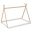 Un lit de plancher conçu comme une tente, avec une structure triangulaire.-520859695-520859694