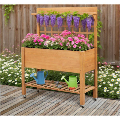 Jardinière surélevée en bois massif