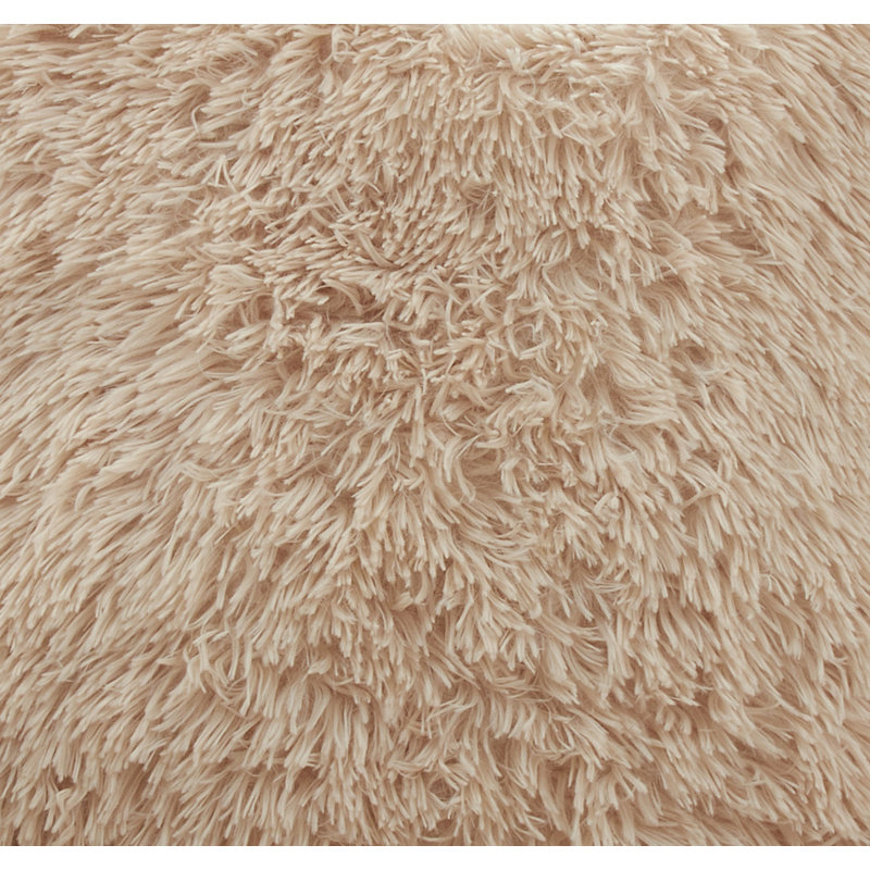 Natural Faux Fur Oblong Throw Pillow Cover, 12 x 20 in