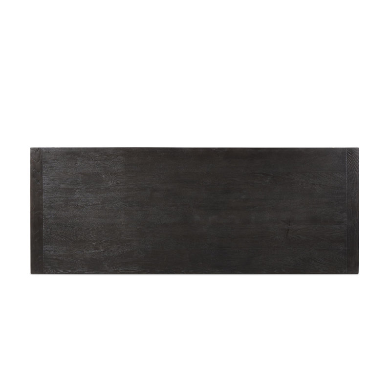 WARBY Solid Wood Writing Desk, Worn Black