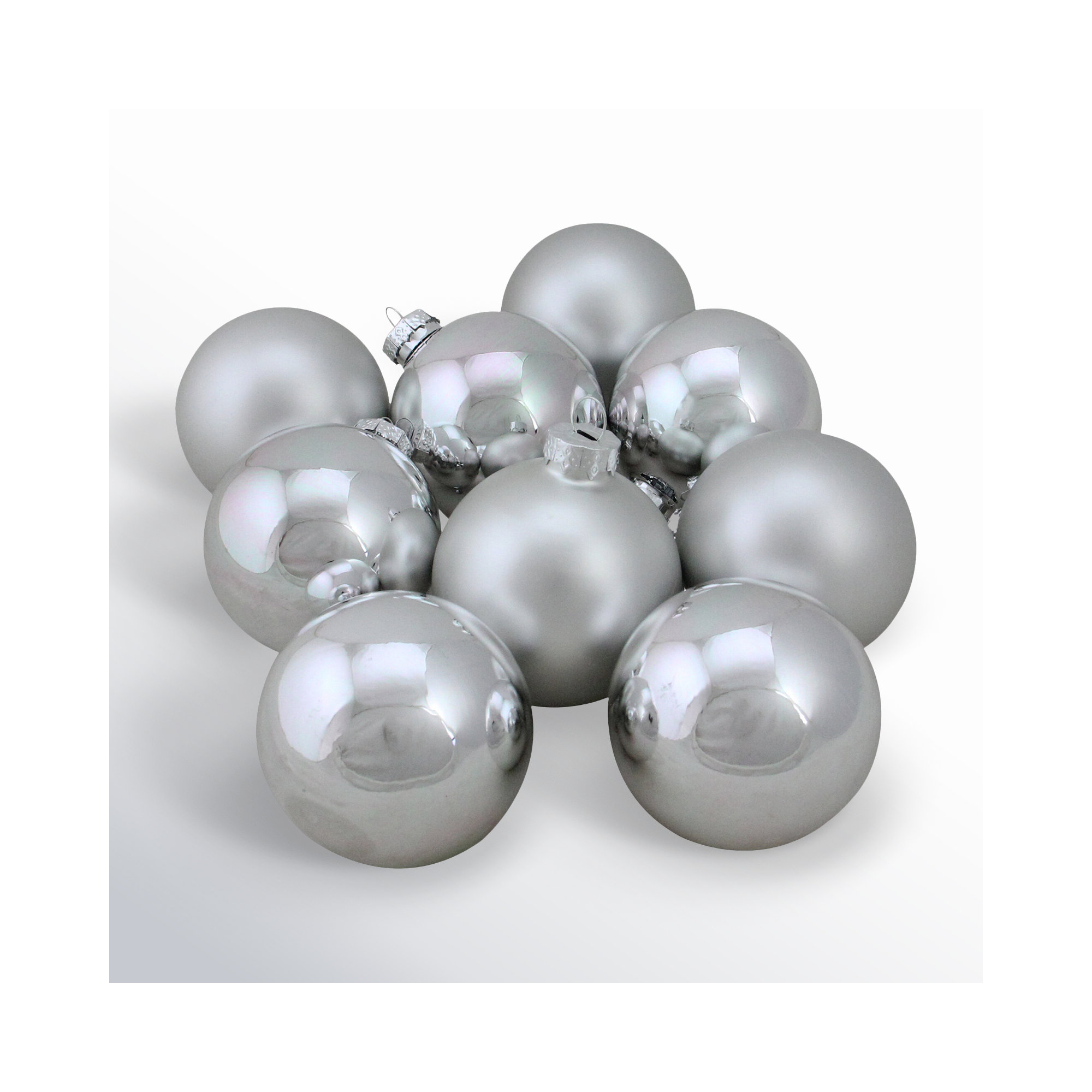 Glass Christmas Ball Ornament, Silver
