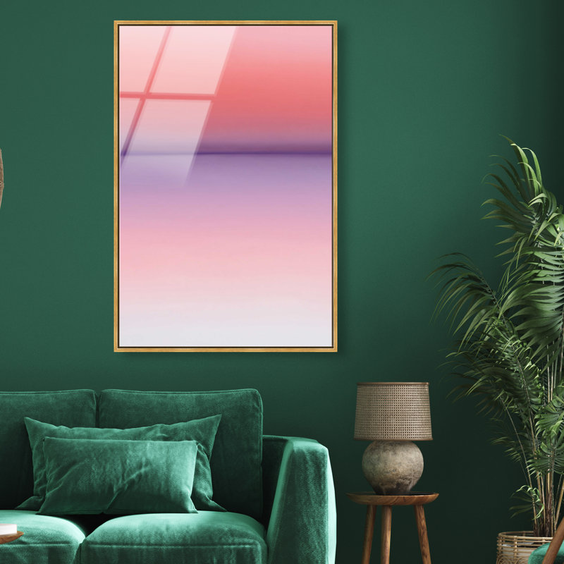 Peach Coastline II Print by Oliver Gal, 25"H x 17"W, Gold Floater Frame