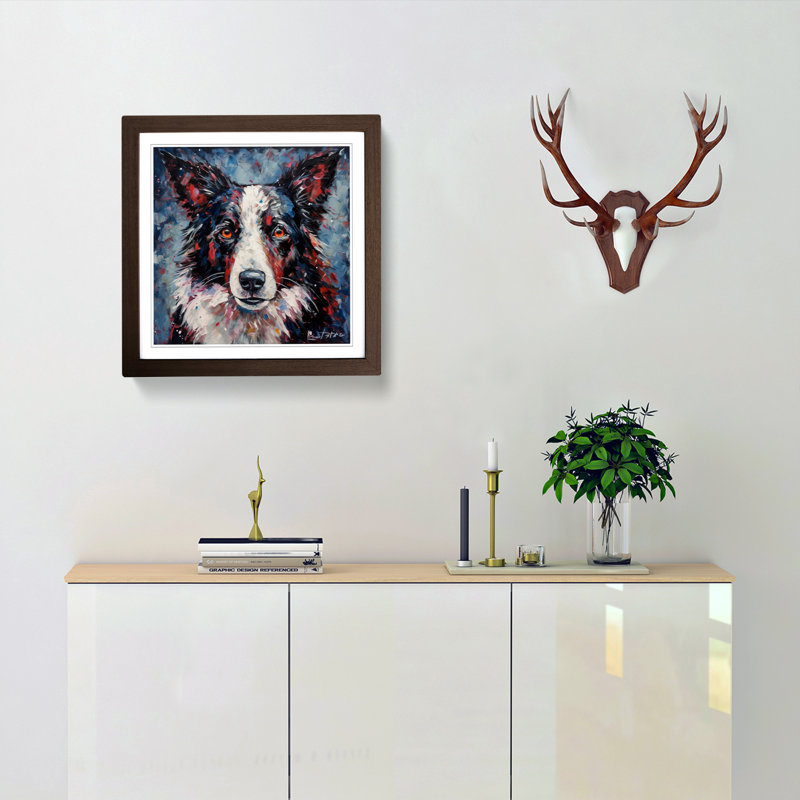 Single Picture Frame Print on Wood, Walnut