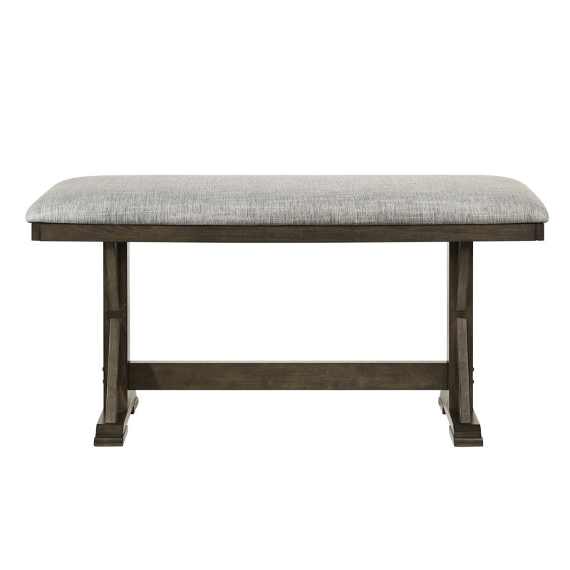 Banc 1pc rembourré à hauteur de comptoir avec une ambiance rustique contemporaine pour un look de salle à manger