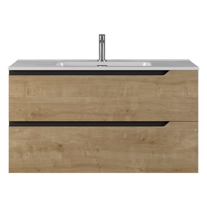 Meuble-lavabo simple 40 po Arden, Blonde Wood, 40", White