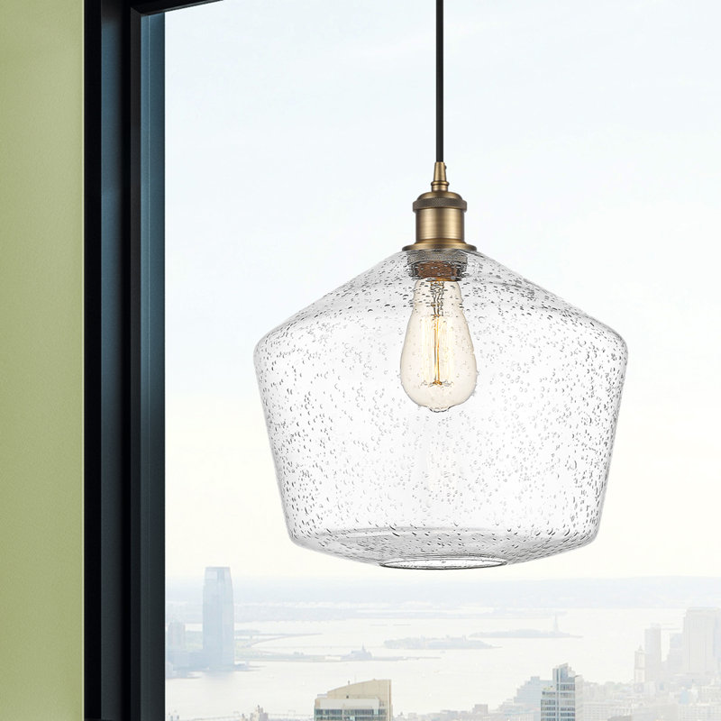 Luminaire suspendu simple à 1 lumière Gabbie, Laiton brossé
