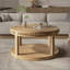 Table basse ronde et table basse en bois massif - plateau épaissi à deux niveaux, pieds robustes, table circulaire pour le salon