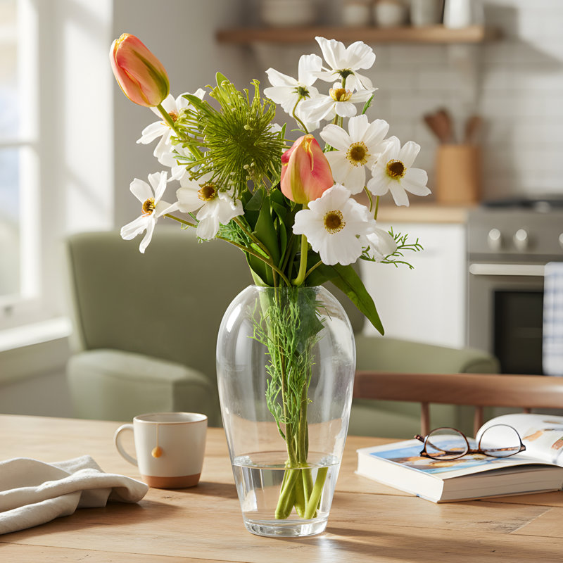 Clear Vases Handmade Glass Table Vase, Small