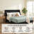 Melaya Wingback Upholstered Platform Bed Frame-628684016-653332743