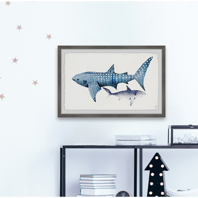 Cirebon 'Dotted Shark' Framed Print, 8" H x 12" W x 1.5" D