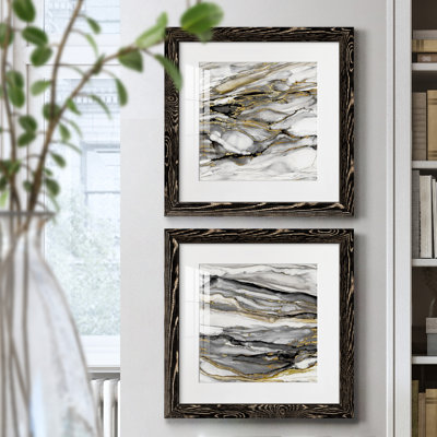 " Marbled Gold I " 2 - Pieces
