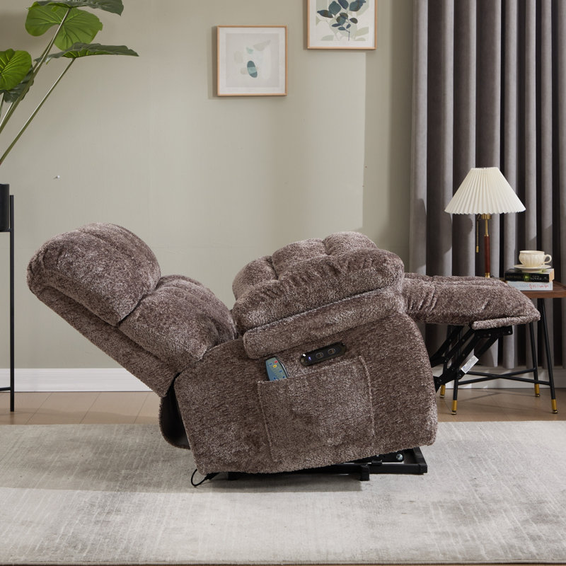 Fauteuil inclinable électrique lève-personne de 42,91 po de large avec massage en 8 points, chaleur lombaire, USB et charge de type C (ensemble de 2)