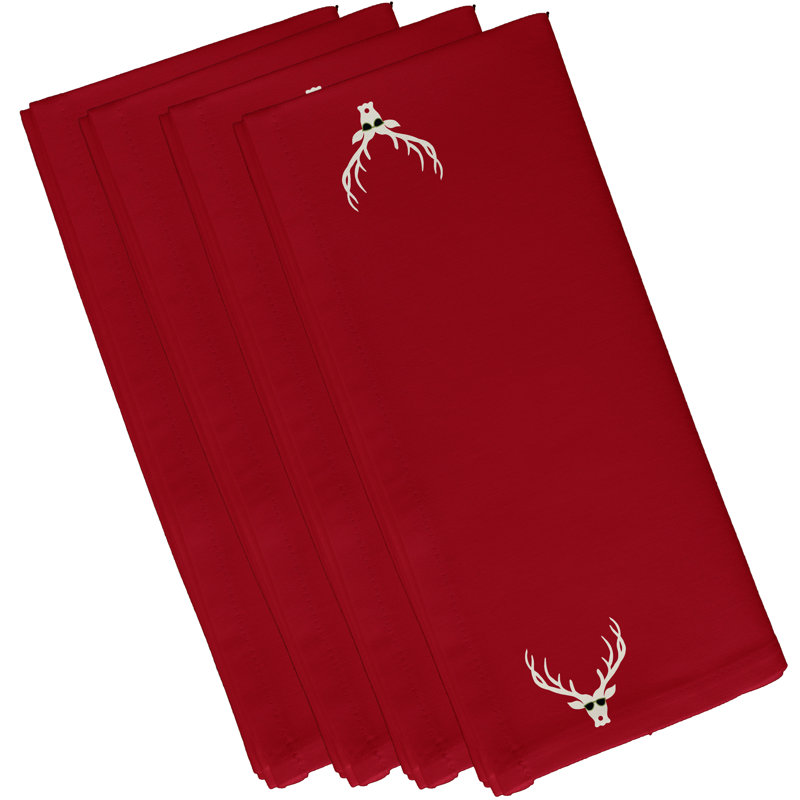 Ensemble de serviettes 4 pièces Holiday, L 18 po x L 18 po, Rouge