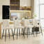 Chaises de bar réglables en velours beige de 2 pieds, faciles à assembler et confortables-1232687414