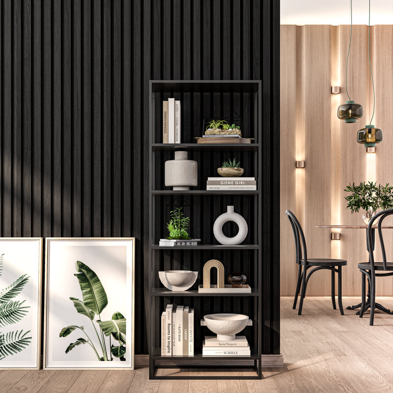 Panneau mural acoustique en bois 106 po x 12,6 po, panneaux décoratifs insonorisés pour murs et plafonds, panneaux muraux en bois à lattes 3D