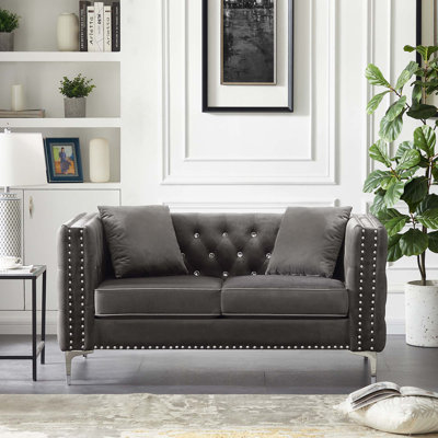 59.4 Inch Wide Velvet Sofa