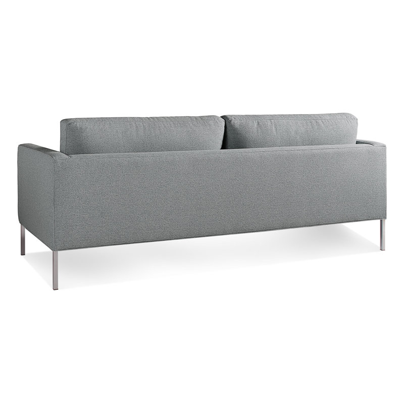 Paramount Sofa, Stainless Steel, Otter Velvet Velvet, 32" H x 95" W x 34" D
