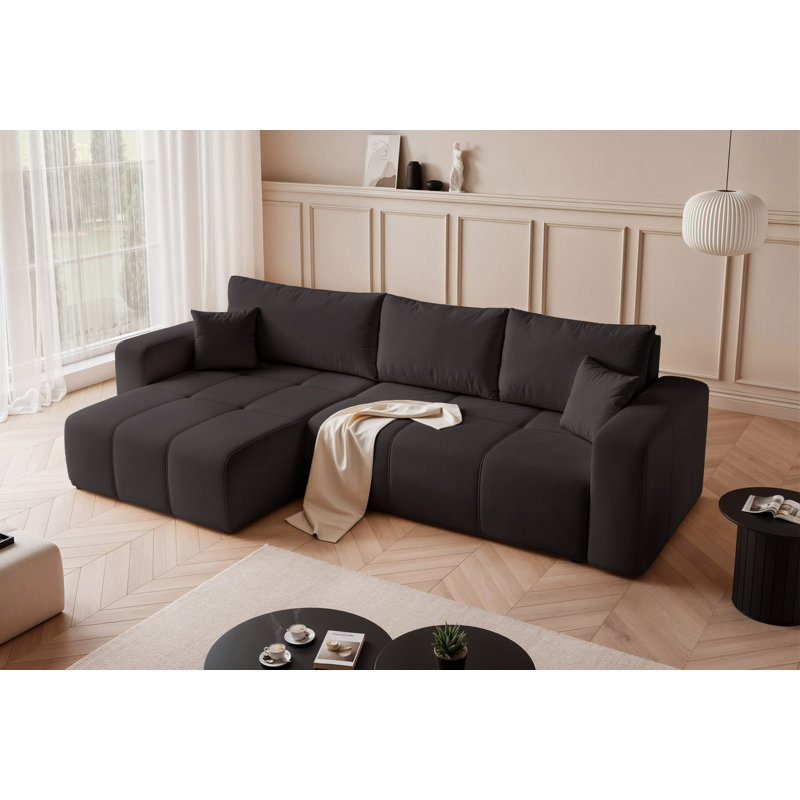 4 Seater Sofa Bed, Black