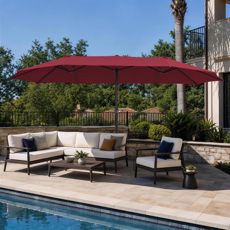 Parasol de terrasse de 4,5 m (sans base), Rouge