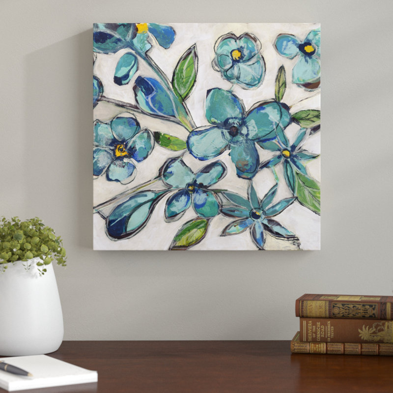 « floral »-impression sur toile tendue carrée