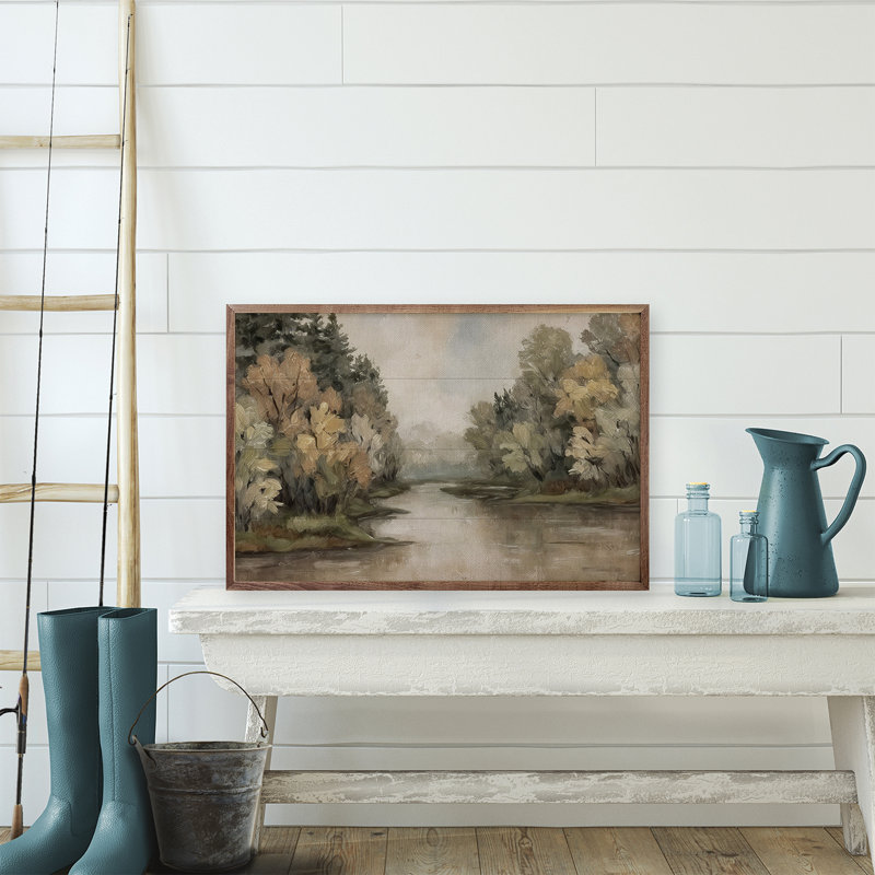 Arbres dérivants le long de la rivière, H 5 po x l 8 po