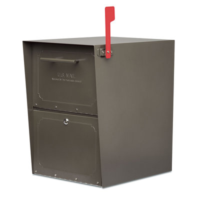 Oasis Locking Post Mount Mailbox Graphite Bronze