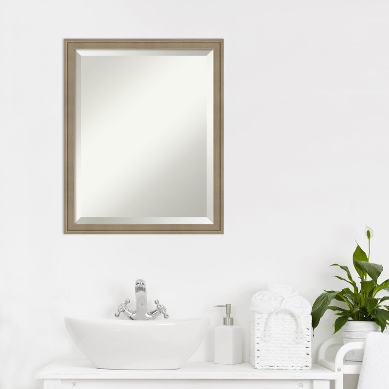 Miroir mural Florence, 21,75 po x 17,75 po, Brun clair