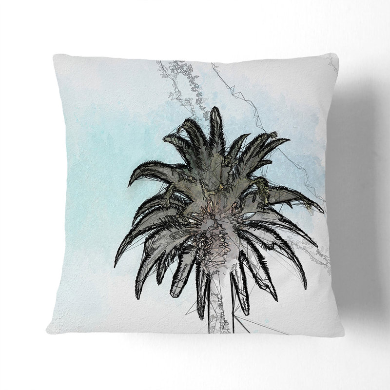 Lone Palm Tree Cushion with Filling, 55cm H x 55cm W x 20cm D