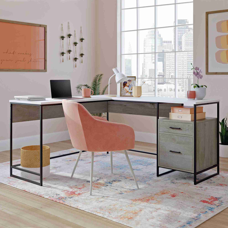 Bureau en L au design minimaliste