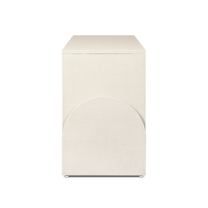 Cressida Media Console-Ivory Painted Linen, Ivory Painted Linen
