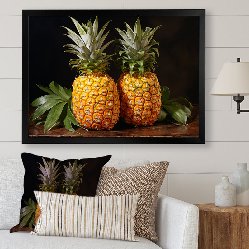 Pinapple Golden Harvest Delights, Cadre photo noir simple, H 16 po x l 32 po x P 1 po