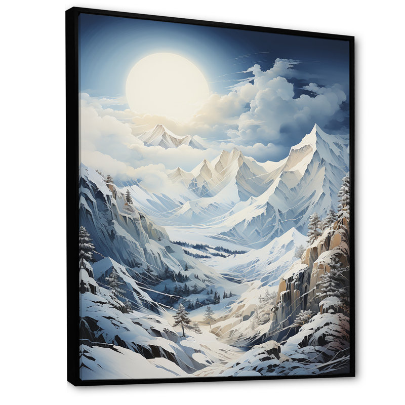 Majestic Mountain Peaks I, Cadre flottant noir, H 32 po x l 24 po x P 1 po