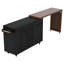 Îlot de cuisine Hawke avec table de salle à manger extensible, armoire de rangement et roulettes-125902291