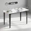 Dining Table for 4, Modern Kitchen Table with Sintered Stone Tabletop, Metal Legs, White
