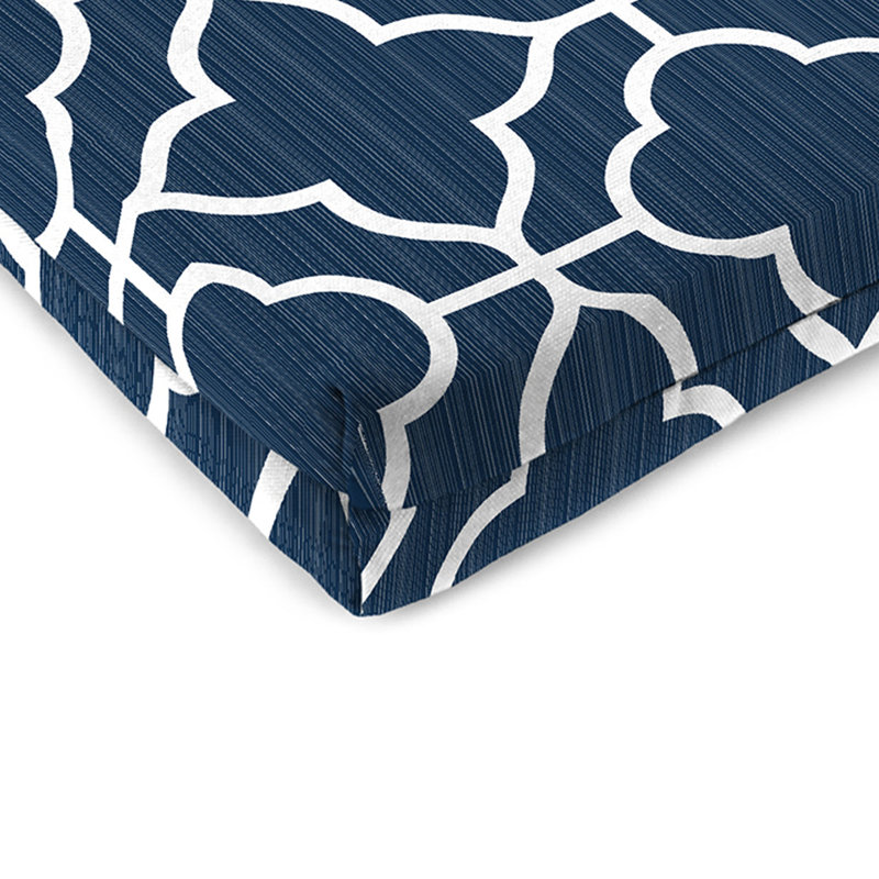 Outdoor Seat/Back Cushion, Blue Geometric