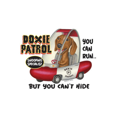 «Dachshund Doxie Patrol» par Danny Gordon, impression sur toile tendue