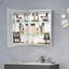 Pharmacie en aluminium 20 po x 26 po avec miroir, fixation en surface ou encastrée, charnières à fermeture en douceur et tablettes réglables
